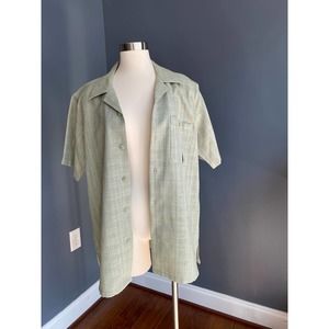 vintage green oversized button down shirt